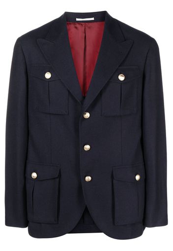 Brunello Cucinelli single-breasted wool-blend blazer - Blue