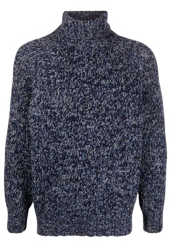 Brunello Cucinelli mélange high-neck thick-knit jumper - Blue