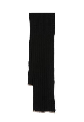 Brunello Cucinelli ribbed-knit cashmere scarf - Black