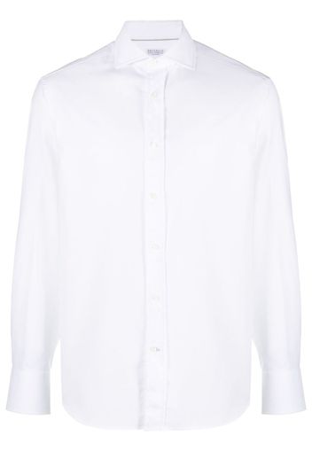 Brunello Cucinelli long-sleeve cotton shirt - White