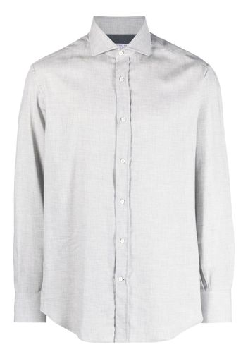 Brunello Cucinelli long-sleeve cotton-blend shirt - Grey