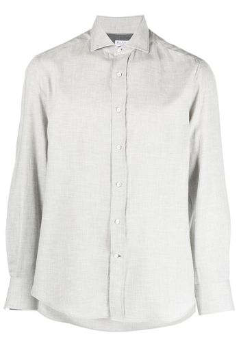 Brunello Cucinelli long-sleeve cotton-blend shirt - Grey