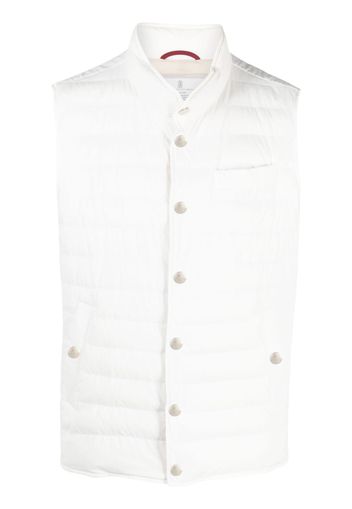 Brunello Cucinelli button-up padded vest - White