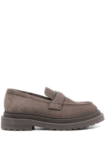 Brunello Cucinelli slip-on suede leather loafers - Brown