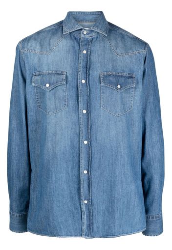 Brunello Cucinelli button-up cotton denim shirt - Blue