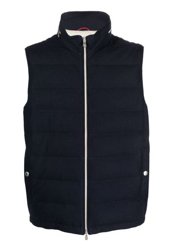 Brunello Cucinelli high-neck zip-fastening gilet - Blue