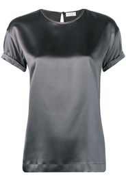 shortsleeved satin blouse