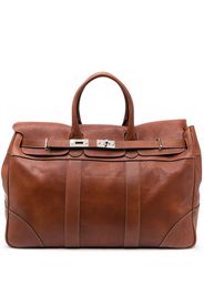 top-handle leather holdall bag