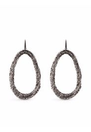 Brunello Cucinelli large spinel bead hoop earrings - Grey