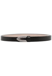 Brunello Cucinelli pebble-leather thin belt - Black