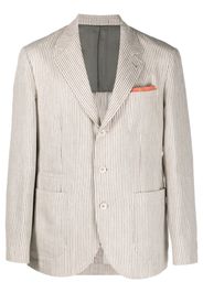 Brunello Cucinelli striped single-breasted blazer - Brown