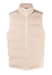 Brunello Cucinelli corduroy padded down gilet - Neutrals