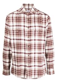 Brunello Cucinelli checked long-sleeve shirt - White