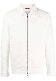 Brunello Cucinelli spread-collar zip-up jacket - White