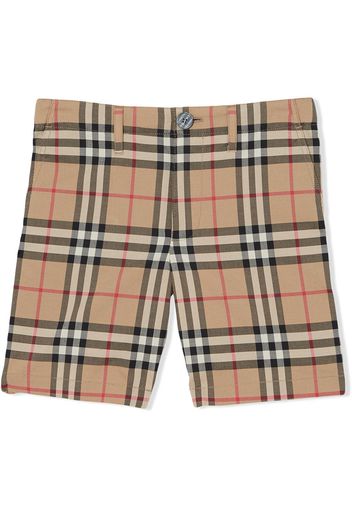 Burberry Kids signature check print shorts - Yellow