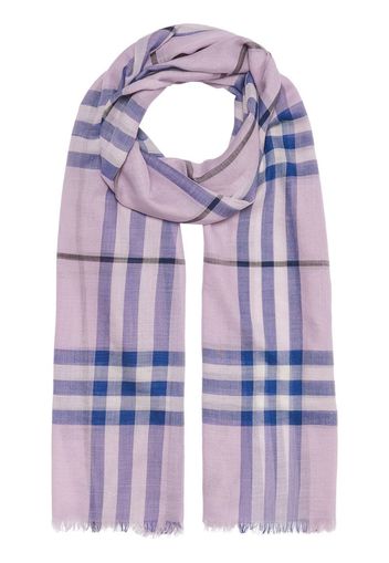 lightweight check silk scarf