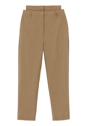 Burberry Double-waist Mohair Wool Trousers - Brown