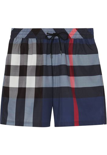 Burberry Check Drawcord Swim Shorts - Blue