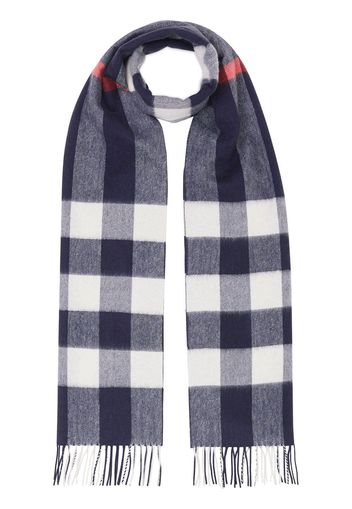 Burberry Check Cashmere Scarf - Blue