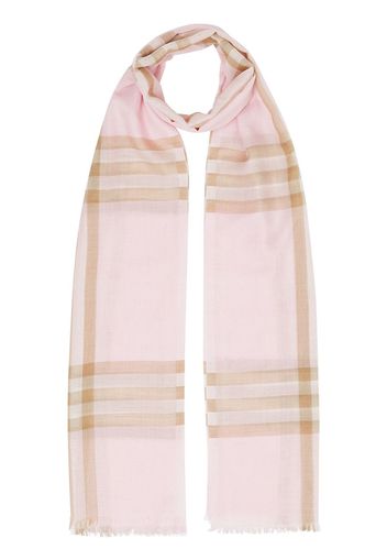 Burberry Lightweight Check Wool Silk Scarf - Pink