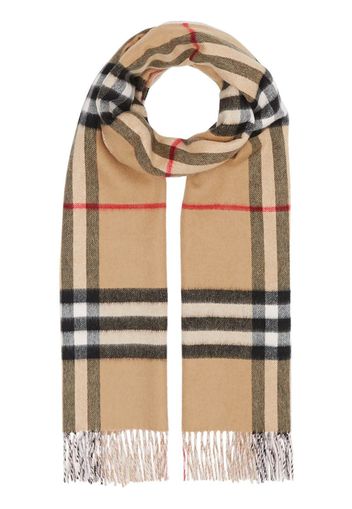 reversible check cashmere scarf