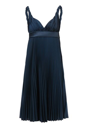 Burberry empire-line pleated dress - Blue