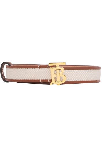 Burberry monogram-motif leather-trim canvas belt - Neutrals