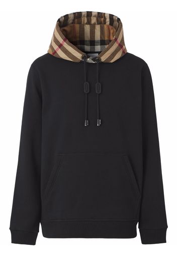 Burberry check-detail hoodie - Black