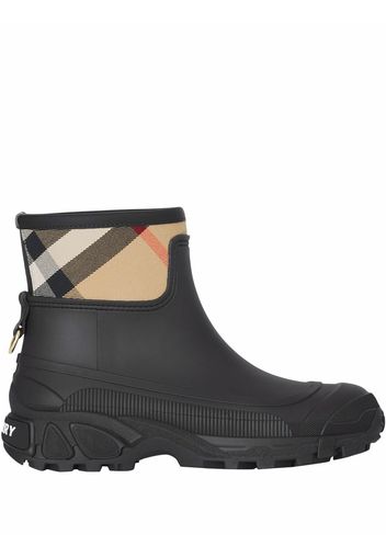 Burberry House check panel rain boots - Black