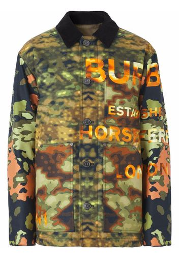 Burberry camouflage logo-print jacket - Green