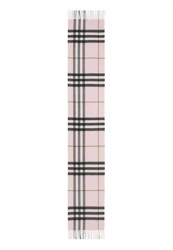 Burberry The Classic check-pattern fringed scarf - Pink