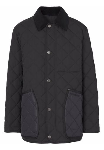 Burberry corduroy-collar quilted jacket - Black