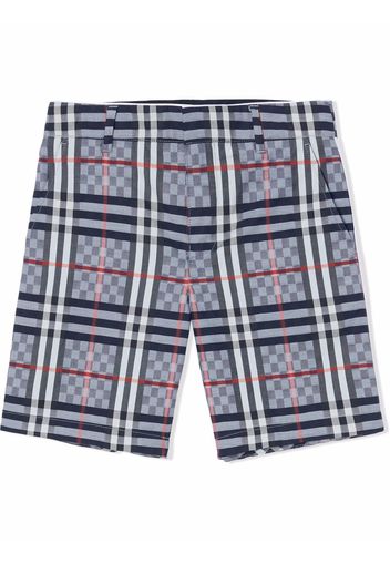 Burberry Kids check-print tailored shorts - Blue