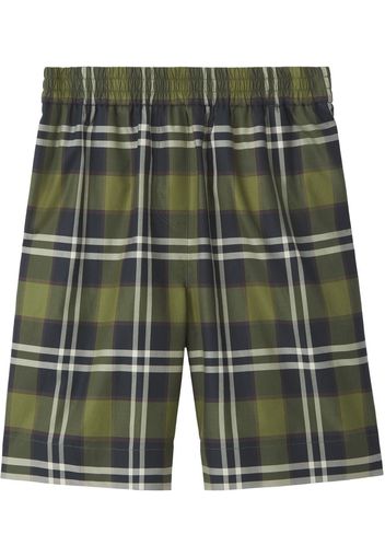 Burberry checked twill shorts - Green