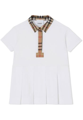 Burberry Kids vintage check polo shirt dress - White