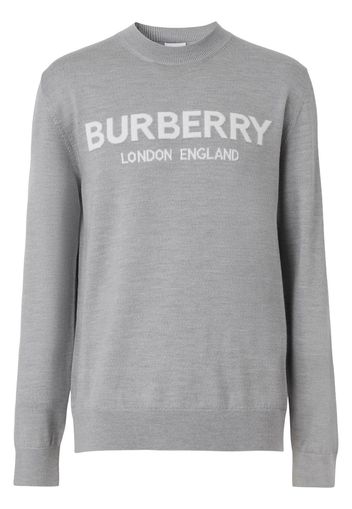 Burberry logo-intarsia knit jumper - Grey