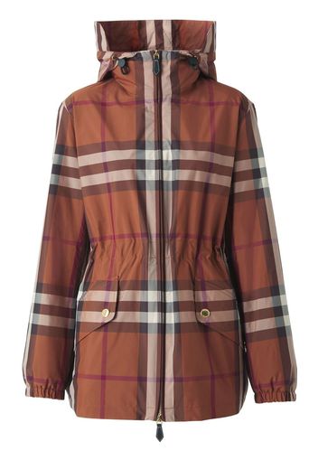 Burberry check-pattern lightweight parka jacket - Brown