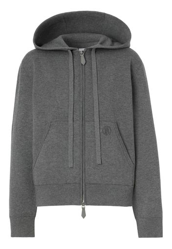 Burberry embroidered monogram hoodie - Grey