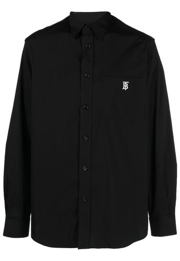 Burberry logo-embroidered shirt - Black