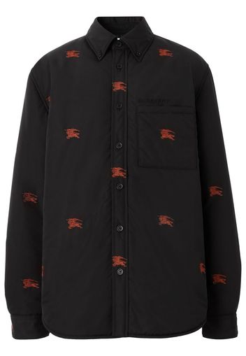 Burberry embroidered padded overshirt - Black
