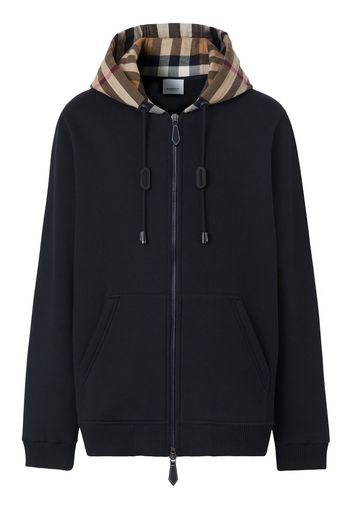 Burberry check-pattern hoodie - Black