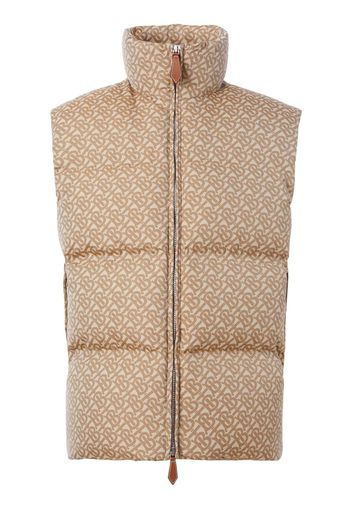 Burberry monogram-print puffer gilet - Neutrals