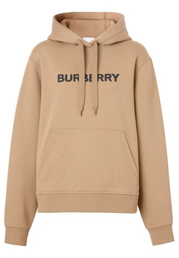 Burberry logo print drawstring hoodie - Neutrals