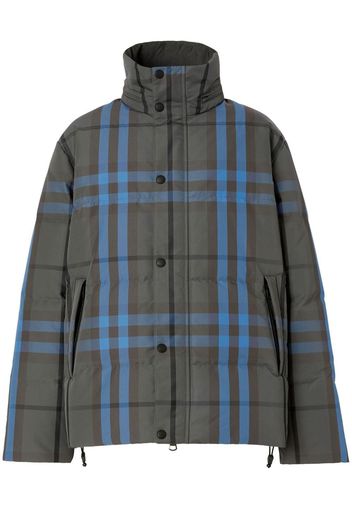 Burberry Packaway checked parka jacket - Grey