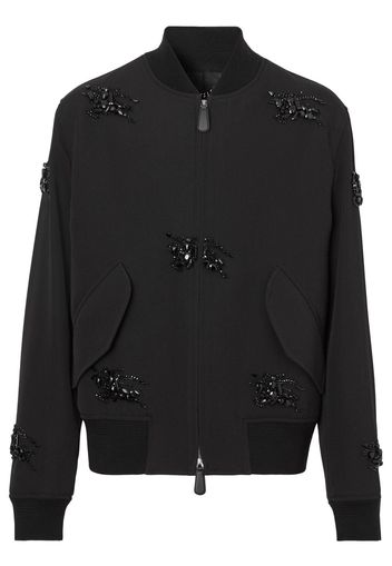 Burberry crystal-embellished Harrington jacket - Black