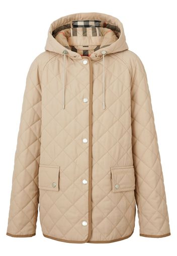 Burberry Diamond-Quilted hooded jacket - Neutrals