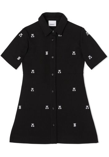 Burberry Kids Thomas Bear embroidered shirt dress - Black