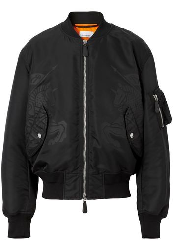 Burberry Equestrian Knight-print bomber jacket - Black