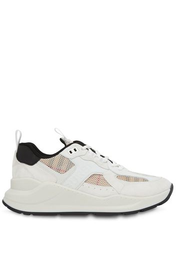 Burberry check mesh low-top trainers - White