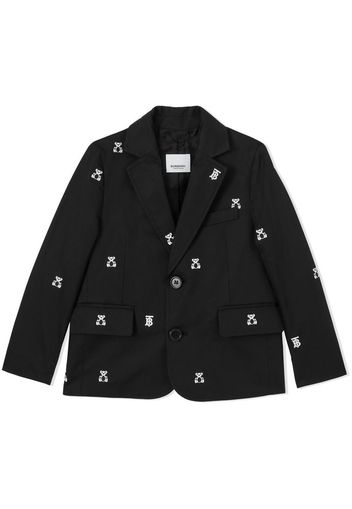 Burberry Kids Thomas Bear embroidered cotton blazer - Black